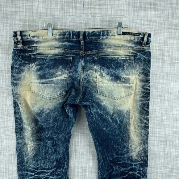 Rockstar Mens Size 42 button fly straight leg jeans 1544 - Picture 5 of 12